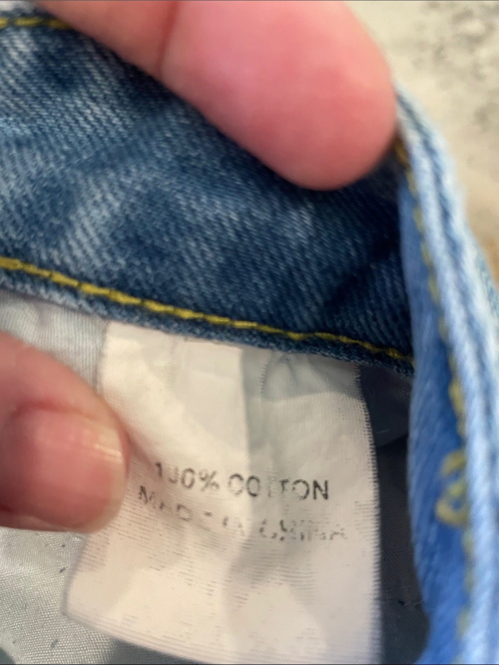 Princess Polly Light Blue Denim Jeans with Yellow Stitching - Picture 3 of 7